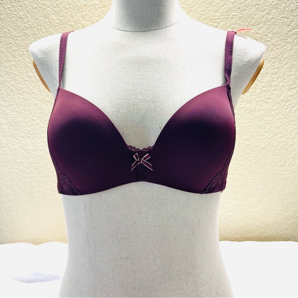 Burgundy Lace Bra with Adjustable Straps